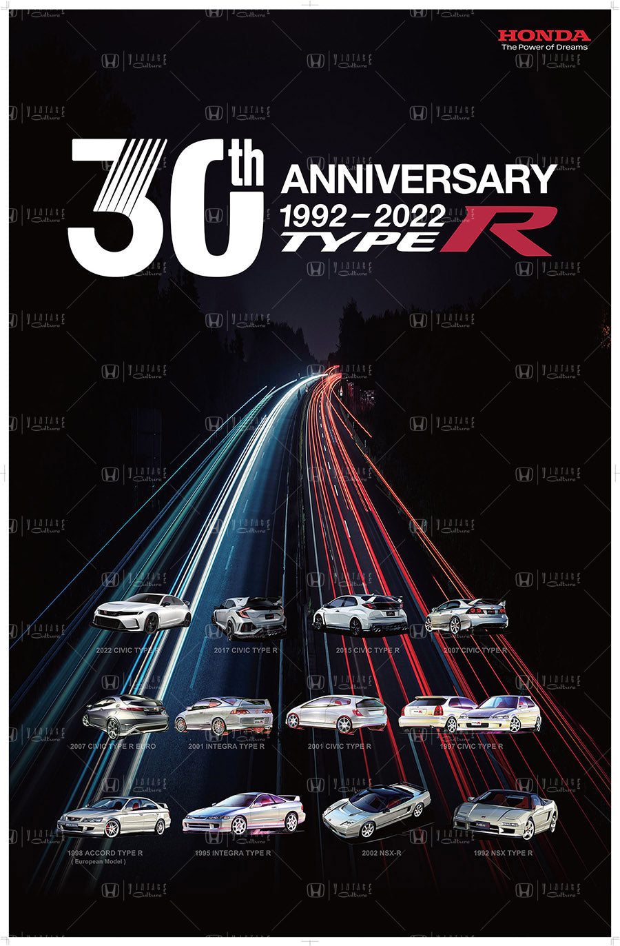 30th Anniversary Type R Poster - Black – Vintage Culture